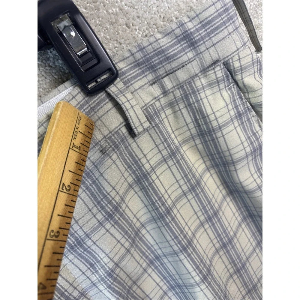 Nike Tiger Woods Collection Golf Shorts Mens 36 Gray Plaid Performance‎ Stretch